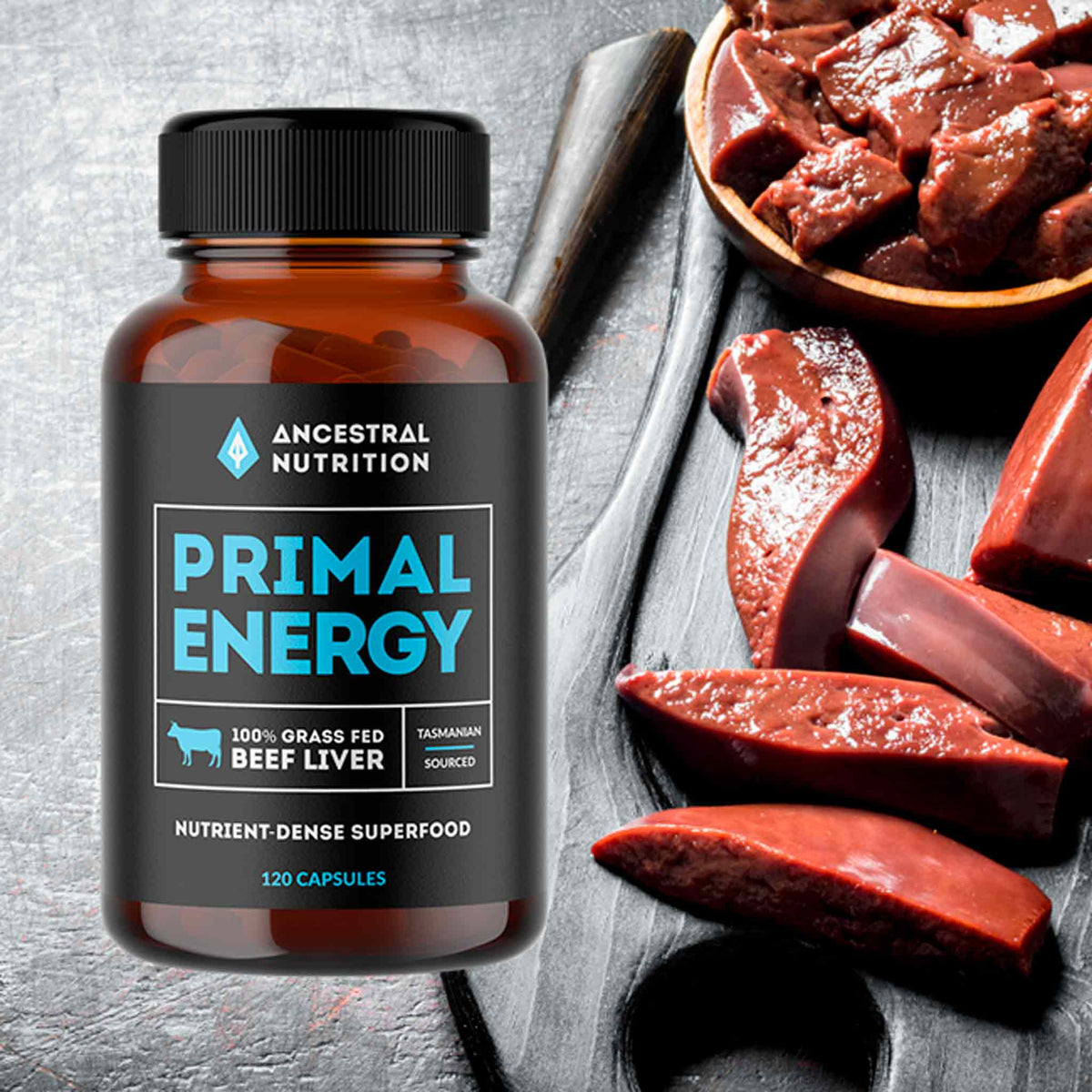 Primal Energy - Beef Liver Capsules - 100% Grass Fed