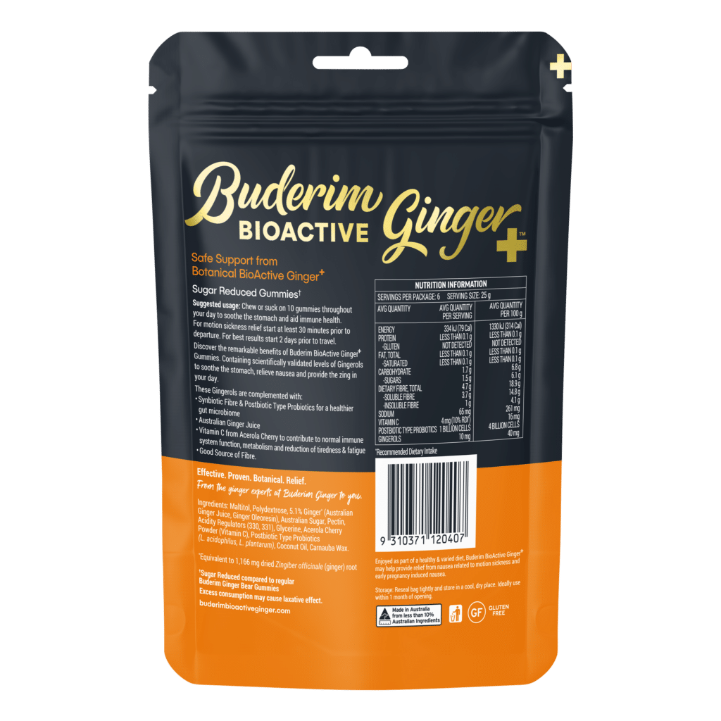 Buderim BioActive Ginger+ Gummie Bears
