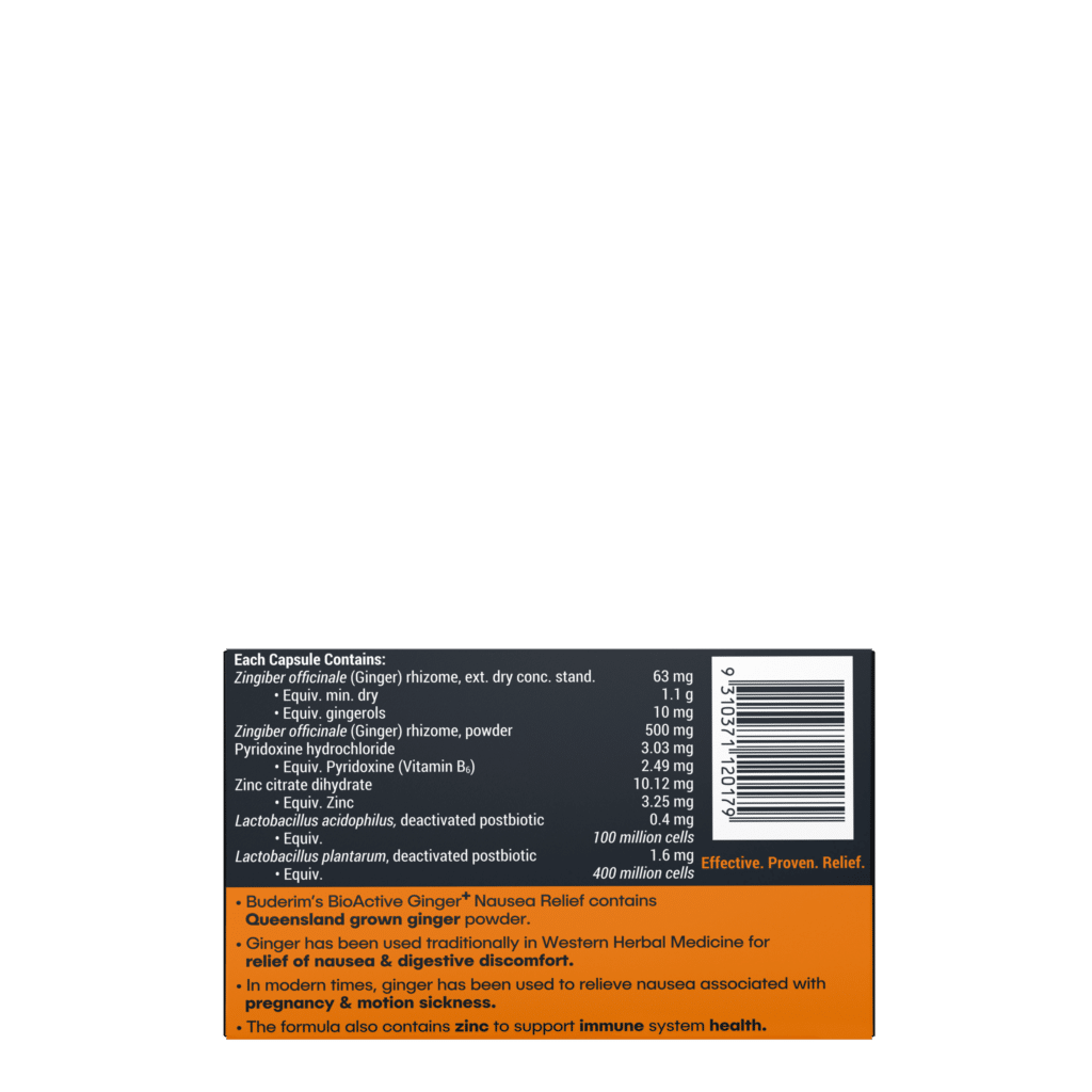 Buderim BioActive Ginger+ Nausea Relief