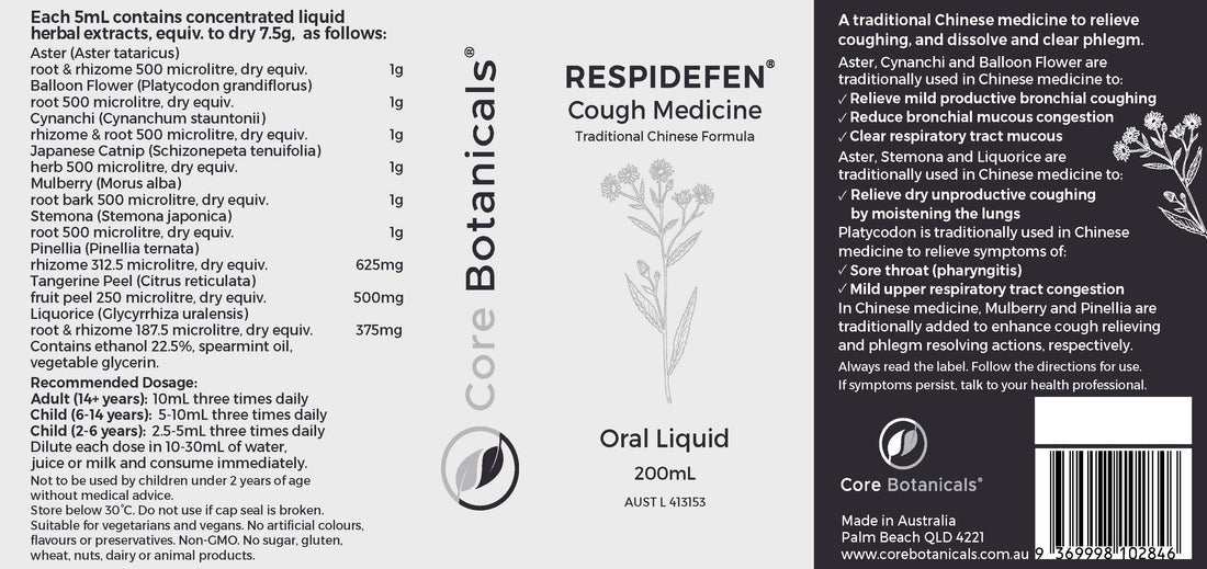 RESPIDEFEN Cough Medicine - Label