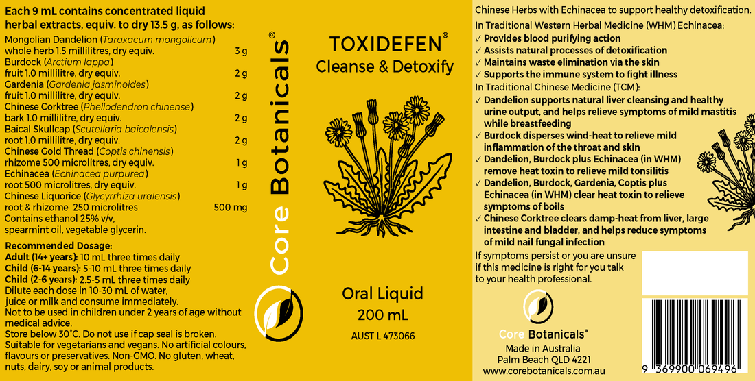 TOXIDEFEN Cleanse & Detoxify - Label